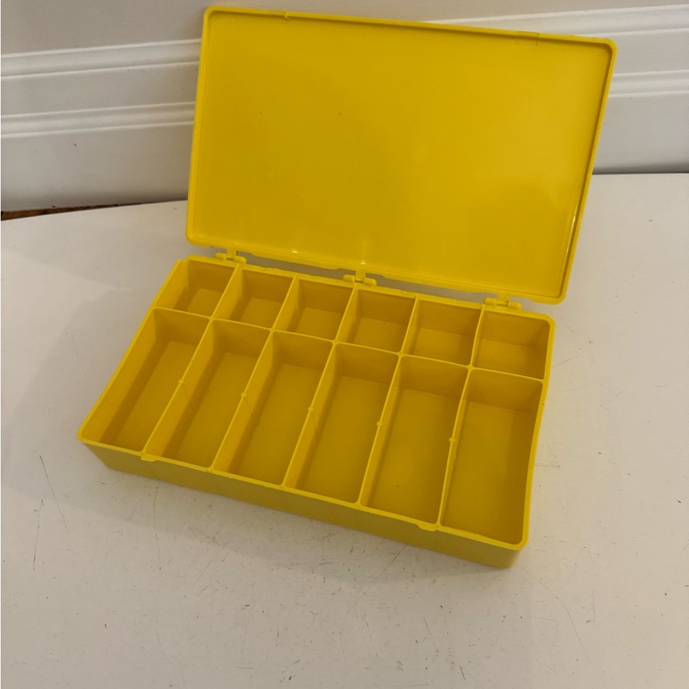 Plastic yellow tackle storage box organizer